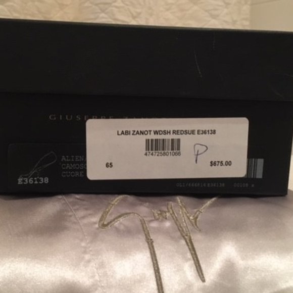 GIUSEPPE ZANOTTI red suede peep toe - Picture 5 of 5